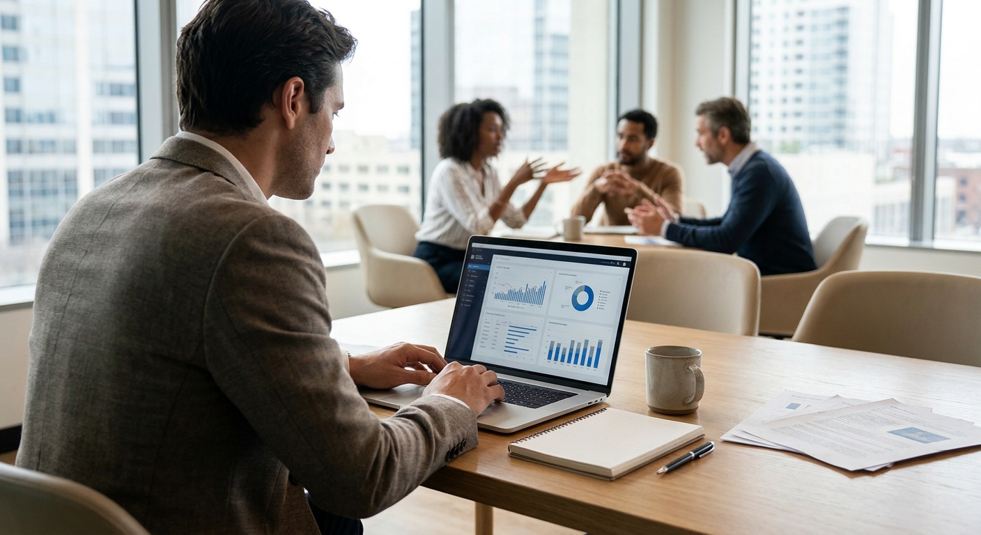 Operations leader reviewing an AI startup revenue dashboard with MRR, ARR, churn and cohort retention charts