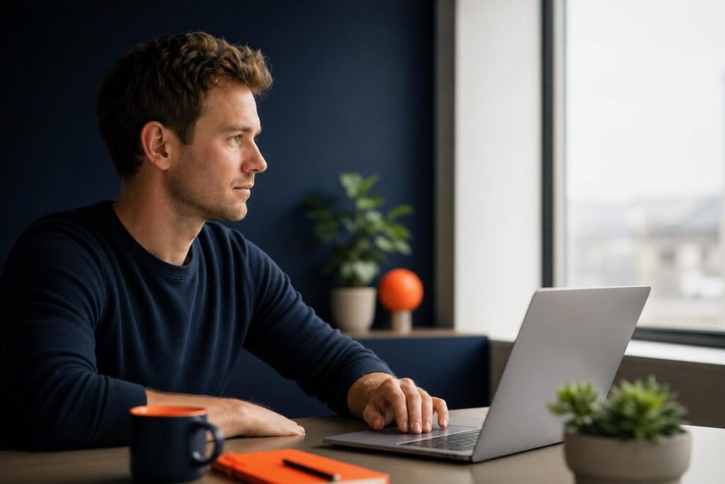 Founder enabling Claude Code auto mode at a laptop before code refactor session